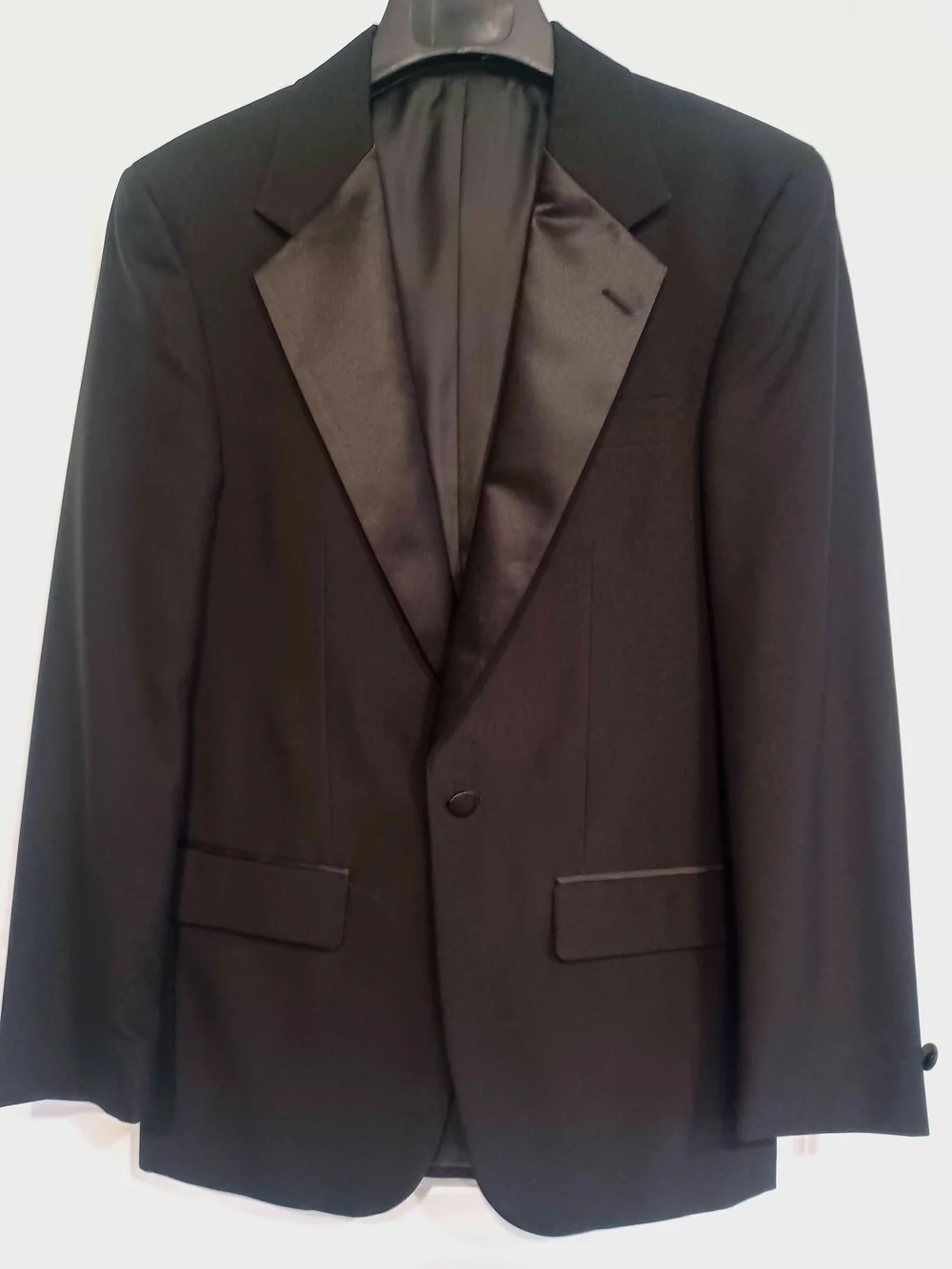Black Men's Satin Lapel Tuxedo Blazer And Pants